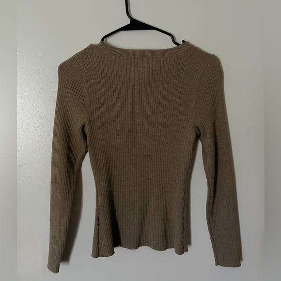 Taupe Ribbed Sweater - Picture 3 of 6